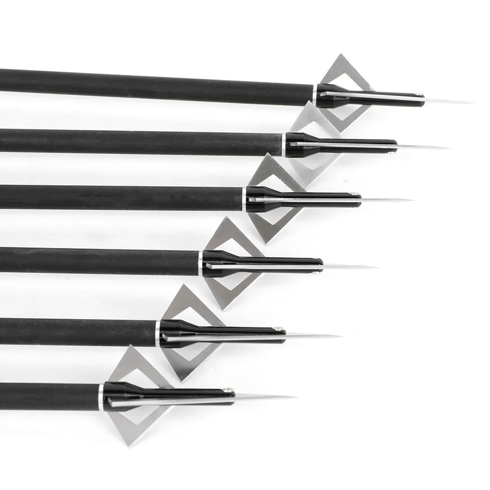 Hunting Arrow Tips 12pcs 120grain Screw-in Aluminum Steel Broadheads Durable Sharp Blade Points for DIY Arrow Shaft Compound Recurve Bow Shooting Target Practice Outdoor Archery Accessories