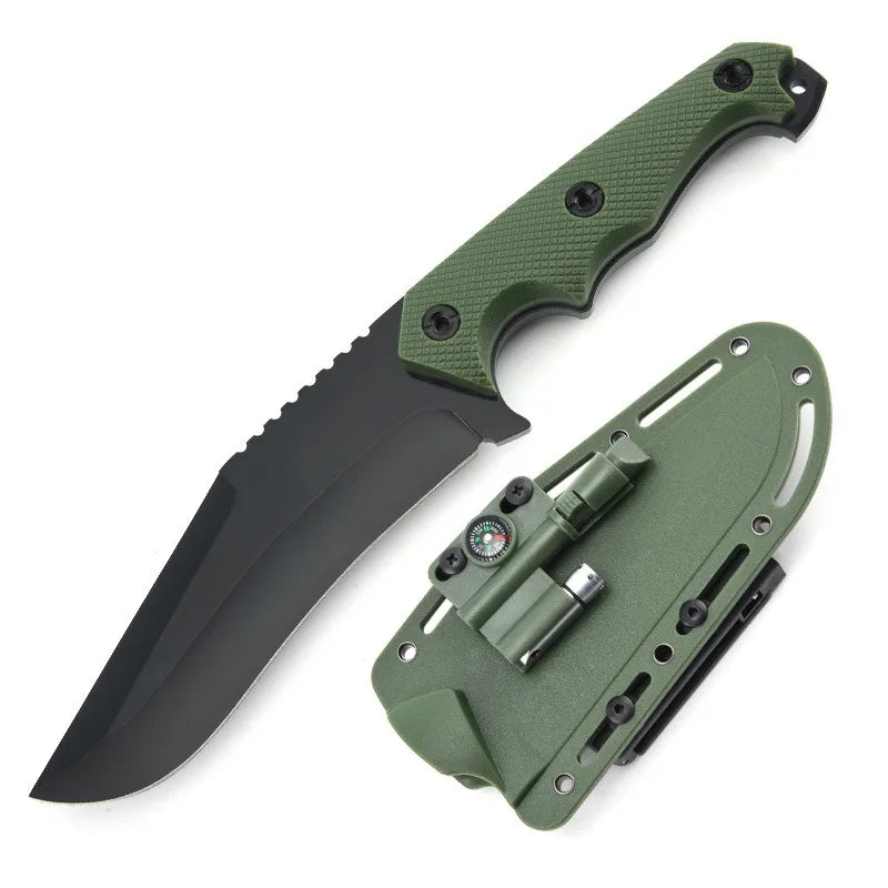 Outdoor survival knife, portable knife with K-sheath, multi-functional in the wild, sharp and portable, integrated keel survival