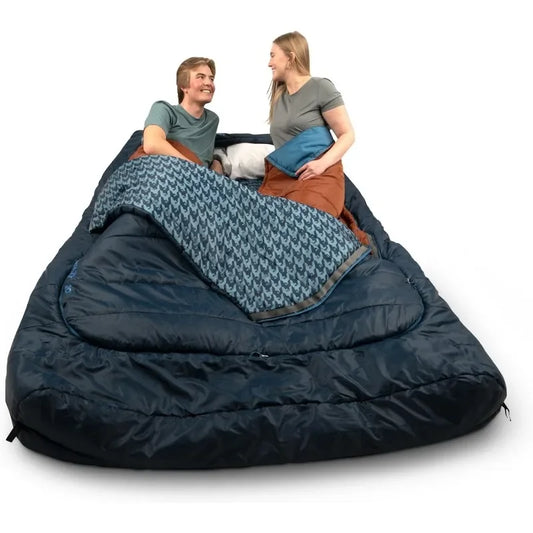 Kelty 20 Degree Doublewide Sleeping Bag Tru.Comfort Two Person Synthetic Camping Bag For Outdoor Family