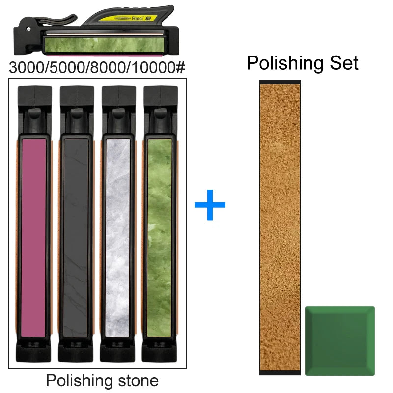 Rieci Professional Fixed Angle Knife Sharpener Diamond Sharpening Stone Kitchen Knife Sharpening Blades Auxiliary Tool System