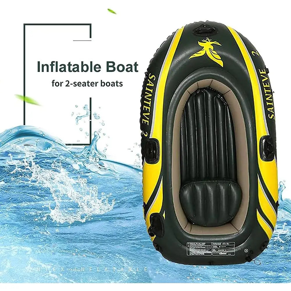Durable 2-Person Inflatable Boat Set, Portable Reinforced Floating Mats, and Durable Rubber Dinghies for Fishing and Recreation