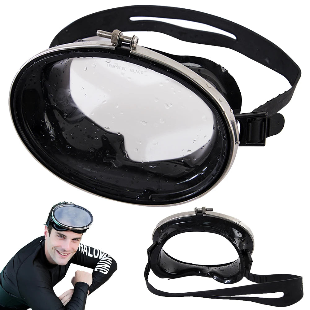 Snorkeling Equipment Mask HD Waterproof Fisherman Swimming Goggles Stainless Steel Anti-Fog Silicone HD Tempered Glass Dive-Mask