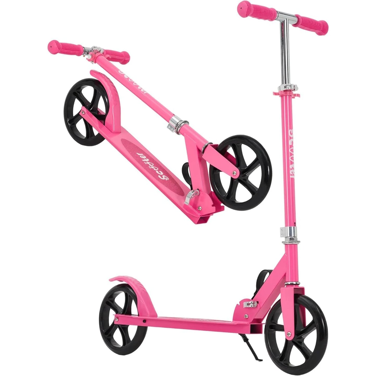 Urban Ride Kick Scooter for Kids Teens & Adults Ages 3-12 Years, Foldable Lightweight Design, Large 2 Wheels, Adjustable Handlebar, Non-Slip Deck & Sturdy Aluminum Frame