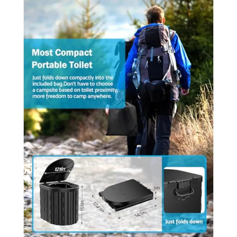 Portable Toilet, Upgraded 15'' toilet With Removable Paper Holder, Camping Toilet With A Load Capacity Of 450 Lbs, Portable Pot