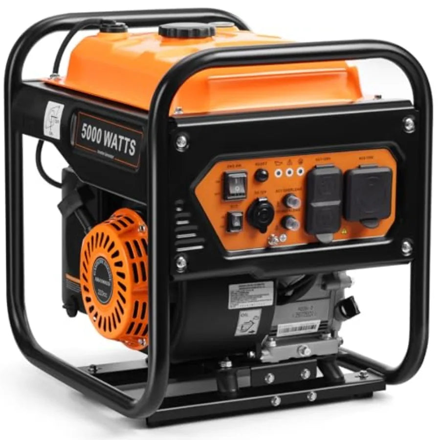 5000W Inverter Generator Gas Powered, Open Frame Generator, Portable Outdoor Power Equipment, Emergency Home Backup, RV Ready 3