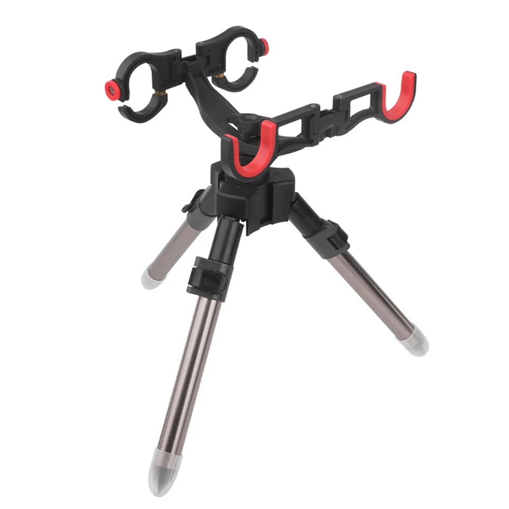 Triangle Fishing Pole Rack Adjustable Collapsible Fish Banksticks Holder Portable Multifunctional for Outdoor Fishing