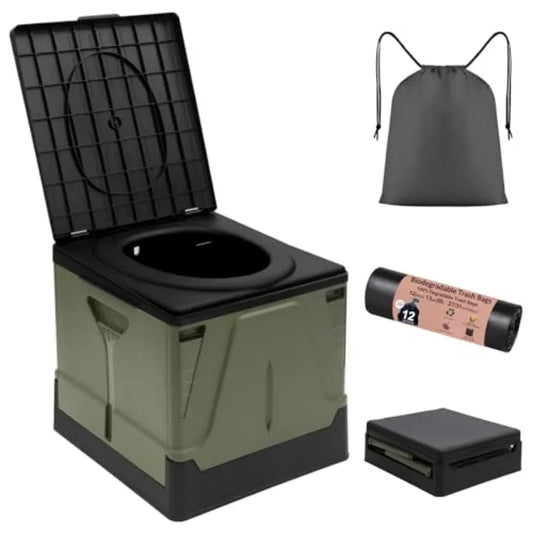 Portable Toilet Camping Toilets for Car Indoor Outdoor Commode Foldable Travel Potty for Camping, Tent, Hiking, Boating, Long R