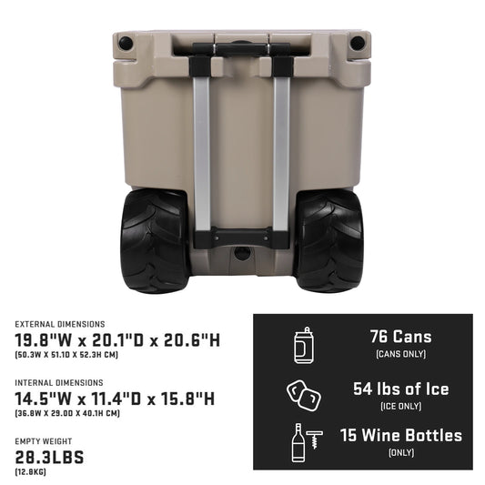 5L Insulated Ice Chest with Wheels and Handle Portable Ice Chest Box with Leak-Proof Tight Latches for Beach Camping Fishing