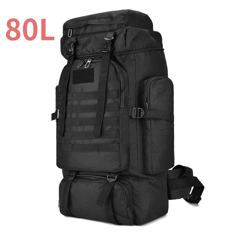 80L Mountaineering Bag Climb Bag Tactical Backpacks Large Backpack Outdoors Hiking Camping Travel Bags