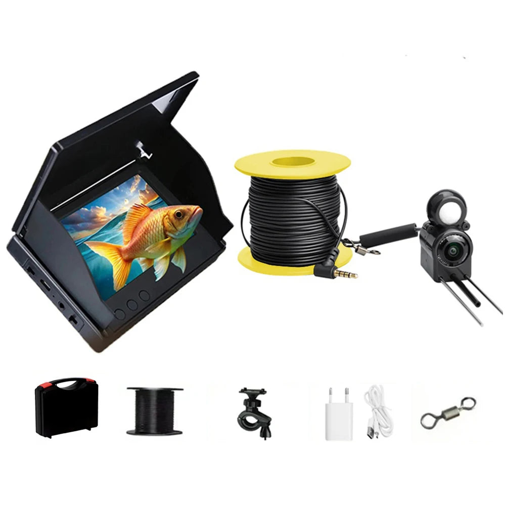 Underwater Fishing Camera 4.3 Inch IPS Monitor Ice Fishing Fish Finder 220° Fish Finder Night Vision Waterproof 15/20/30m Cable
