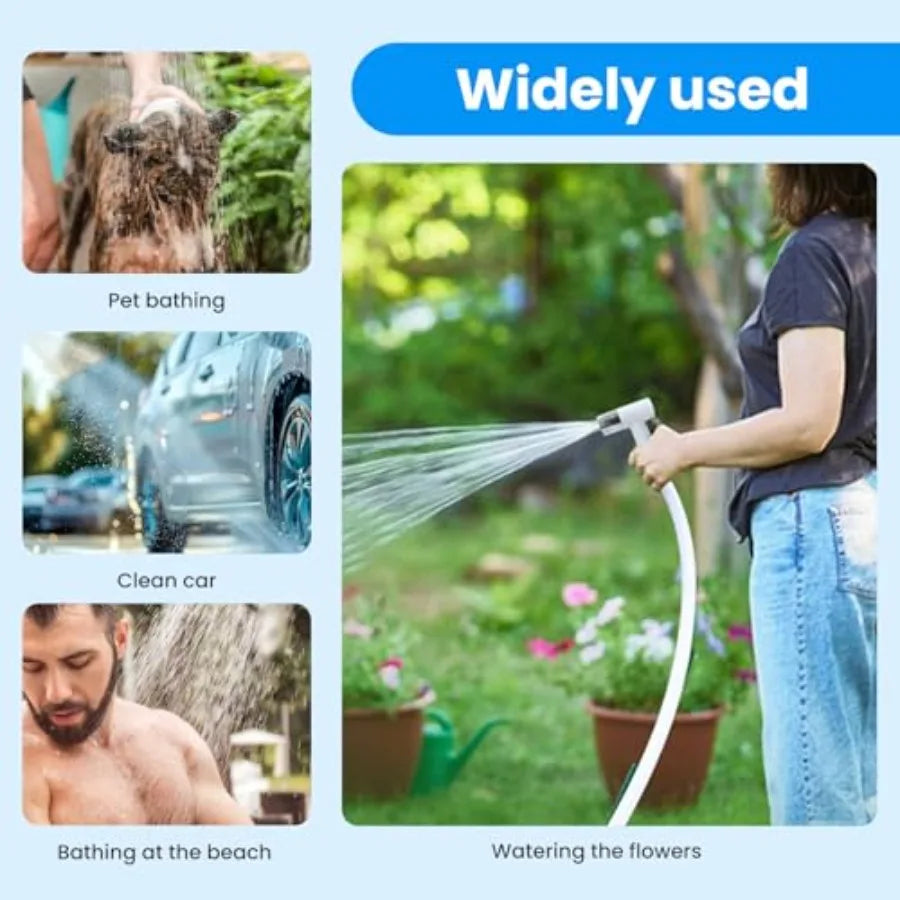 Portable Camping Shower Outdoor Camp Shower PumpUpgrade Rechargeable Electric Shower Pump with Intelligent Digital Display Mult