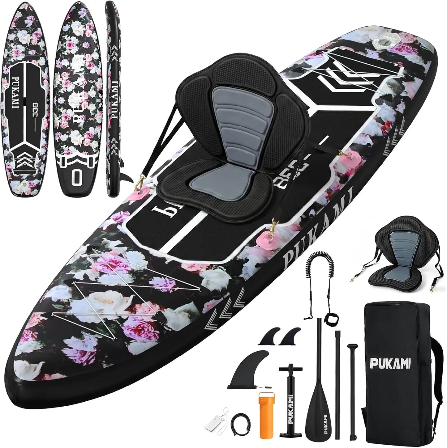 Extra Wide Inflatable Stand Up Paddle Board 11'1" x 33" for Adults, 450lbs Capacity, Includes Premium Accessories Kit, Backpack & Seat, Non-Slip Stable Deck – Blow Up Kayak for Yoga, Fishing & Surf