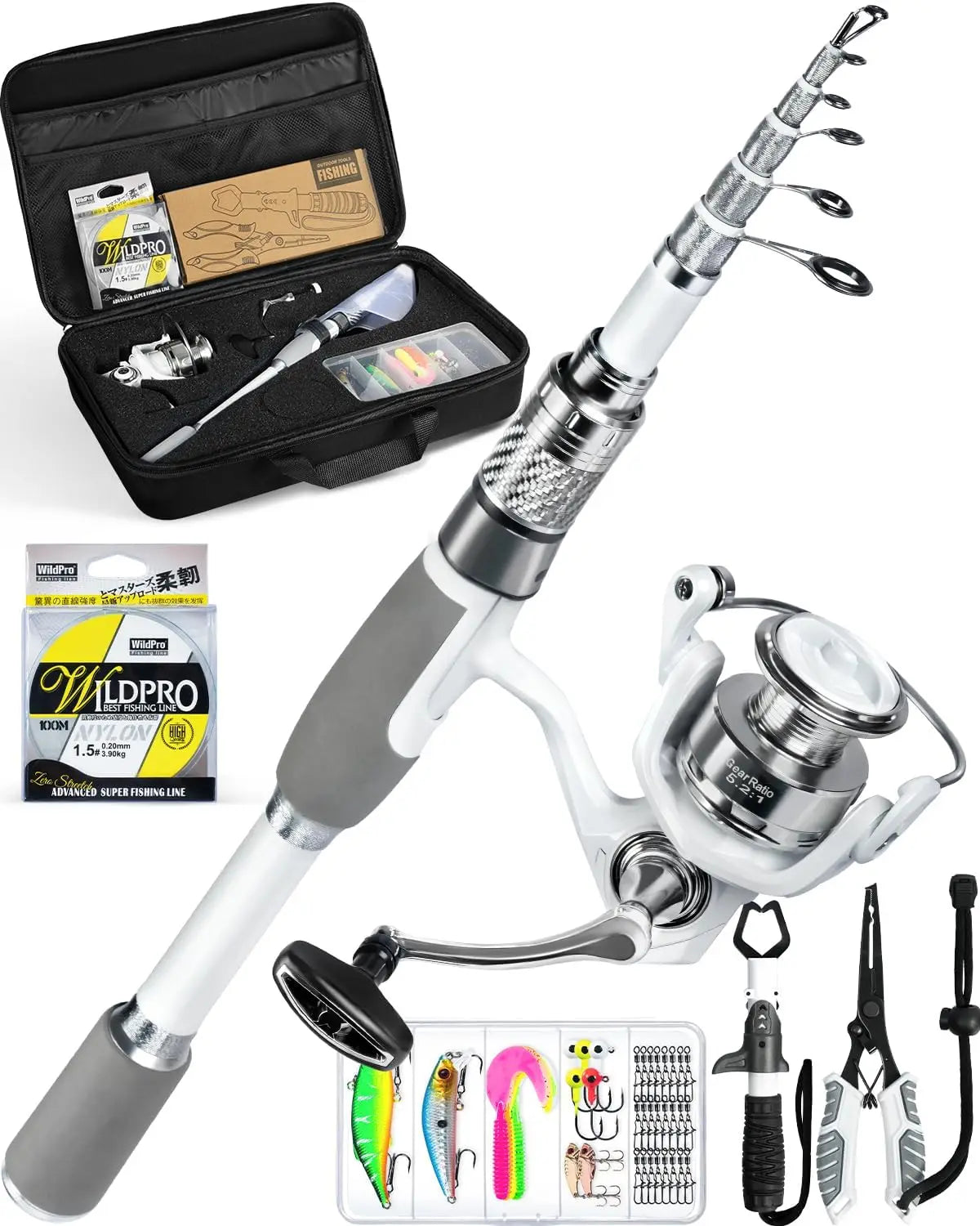 Fishing Rod and Combo Carbon Fiber Fishing Pole Carrier Bag Portable Kit Saltwater Freshwater