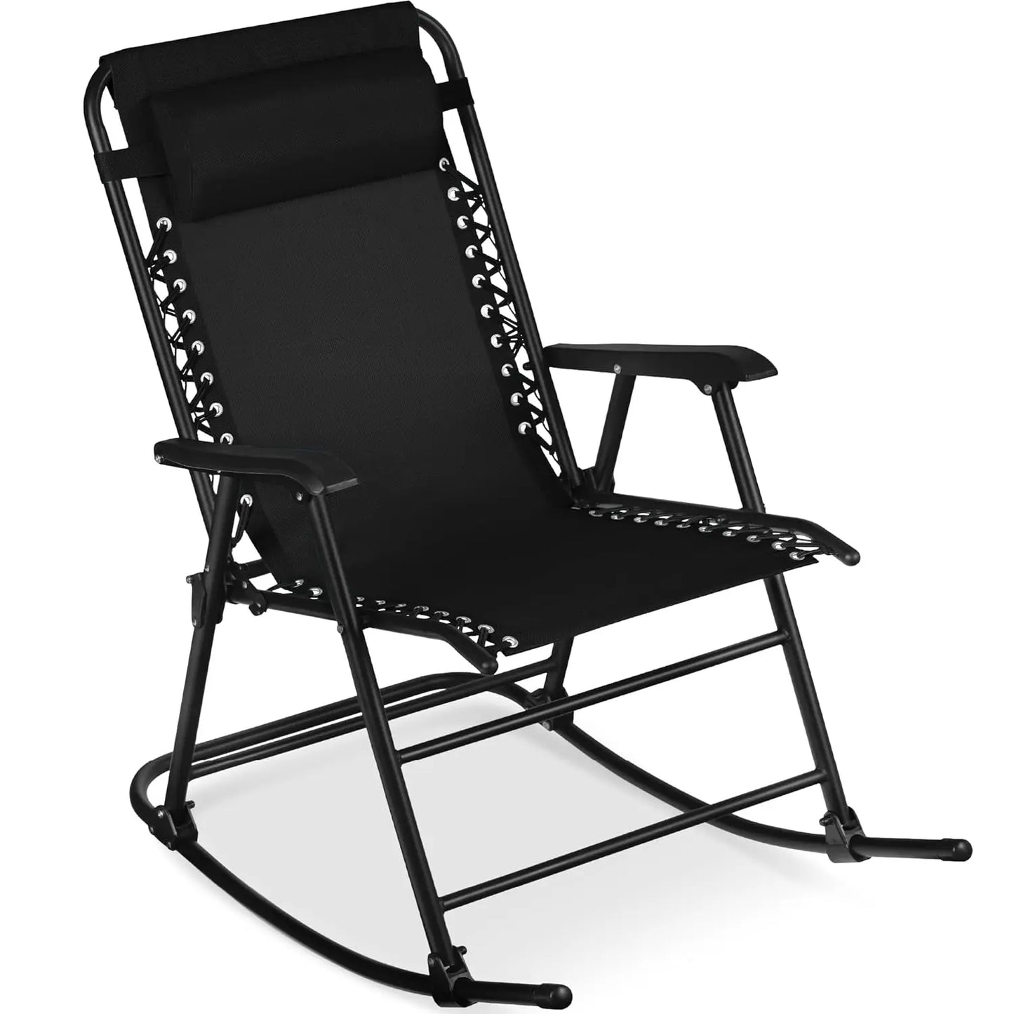 Zero Gravity Rocking Chair Folding Reclining Patio Lounge Adjustable Pillow Lawn Beach Camping 300lb, Custom