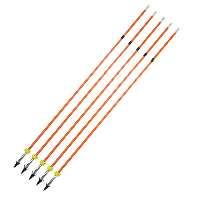 6/12pcs Hunting Fishing Arrow Solid Fiberglass Replaceable Broadheads Safety Slides Hunter Bowfishing Shooting Hunting Fish Tool