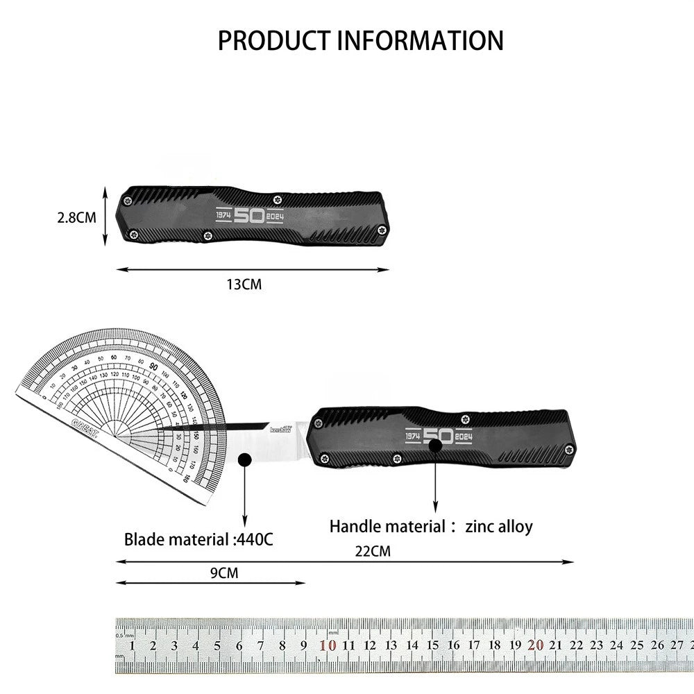 KS 9000 Folding Pocket Knife 440C Steel Blade Zinc Alloy Handle Outdoor Camping EDC Tactical Survival Multi Tool Knives