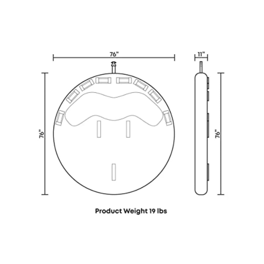 Boat Towable Tube - Iatable Boating Tube for 1-4 Riders - Heavy-Duty Iatable Tube for Boats to Pull - Water Sports Towable with