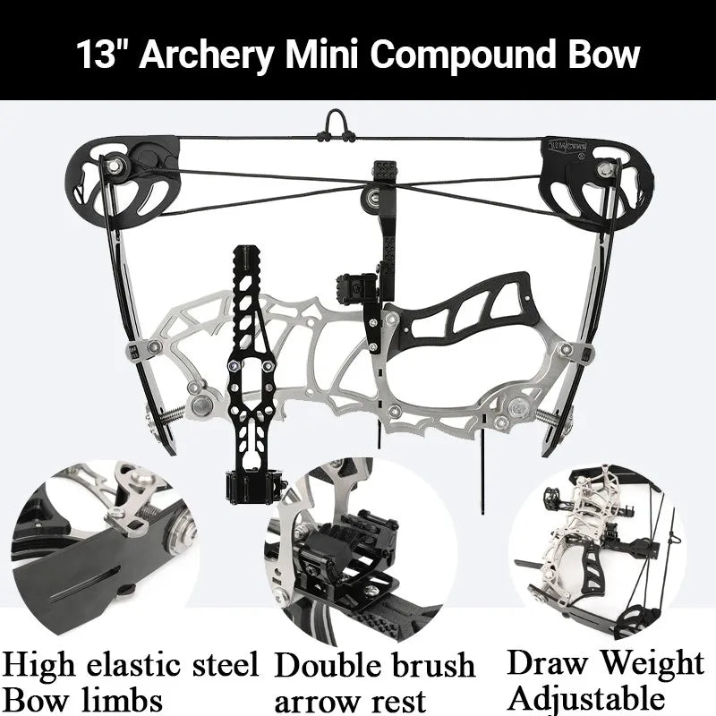Right Hand Compound Bow 15-32lbs Adjustable Carbon Fiber Grip Target Practice Beginners Teen Youth Archery Shooting Pulley Bow