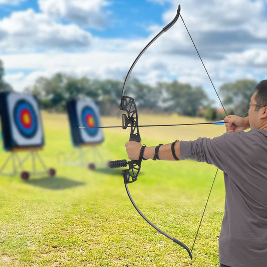 40LBS Recurve Bow Kit Recurve Bow Set Bow and Arrow Kit Archery Skills for Hunting Training Competitive Sports Games