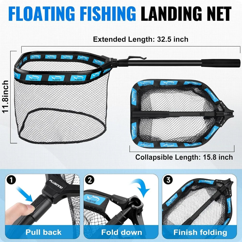 All-in-One Fishing Combo: Rod, Reel, Tackle Box, Net, Tools