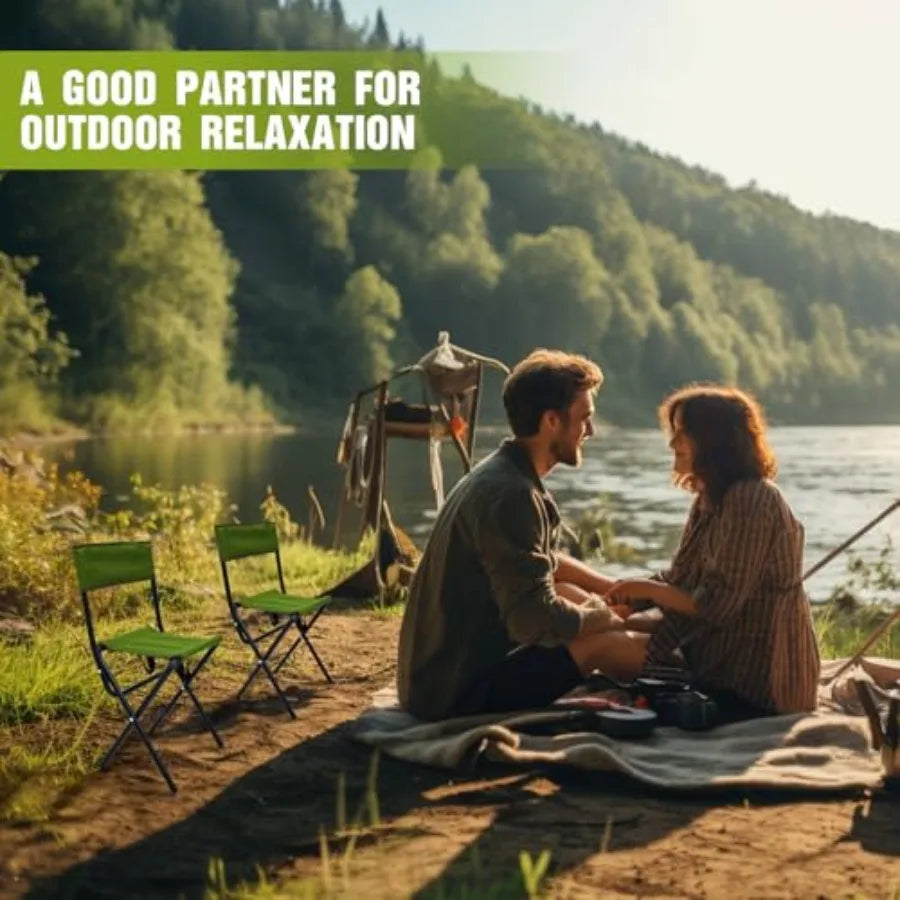 2 Pcs Summer Folding Fishing Chair with Rod Holder Hunting Camping Chairs for Adults Outdoor Portable Folding Chair for Men Wom