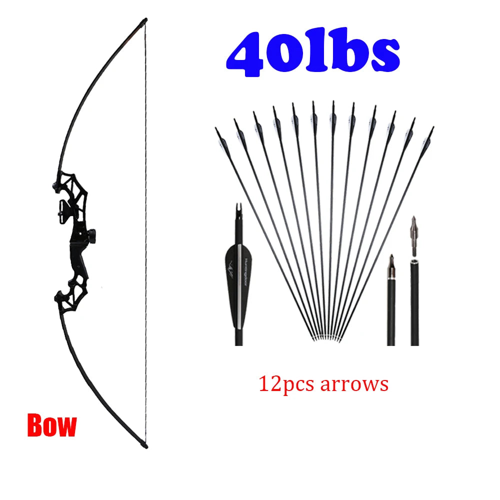 Archery recurve bow Hunting Take Down Bow 40lbs Bow for Outdoor Fishing Shooting Right Hand With Bow Accessories