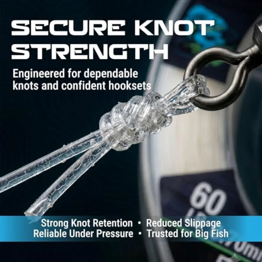 100% Pure Fluorocarbon Fishing Line - High Strength, Abrasion-Resistant, Fast-Sinking, Virtually Invisible - Saltwater and Fres