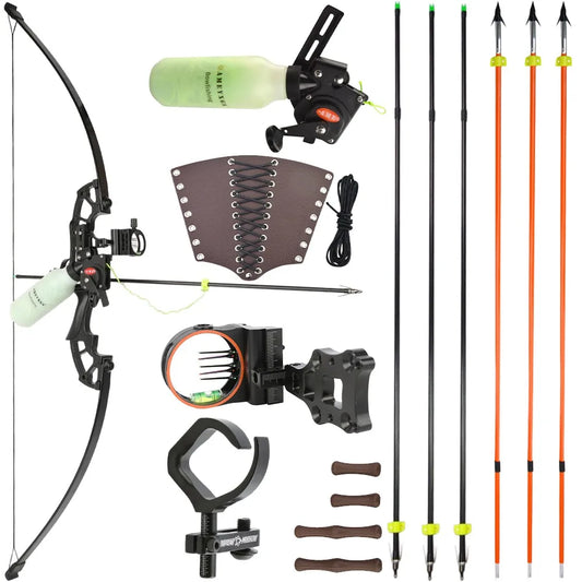 Archery Straight Recurve Bow Set 30 To 50 Lbs Durable Archery Hand Bow Suitable For Fishing Hunting Target Shooting Game