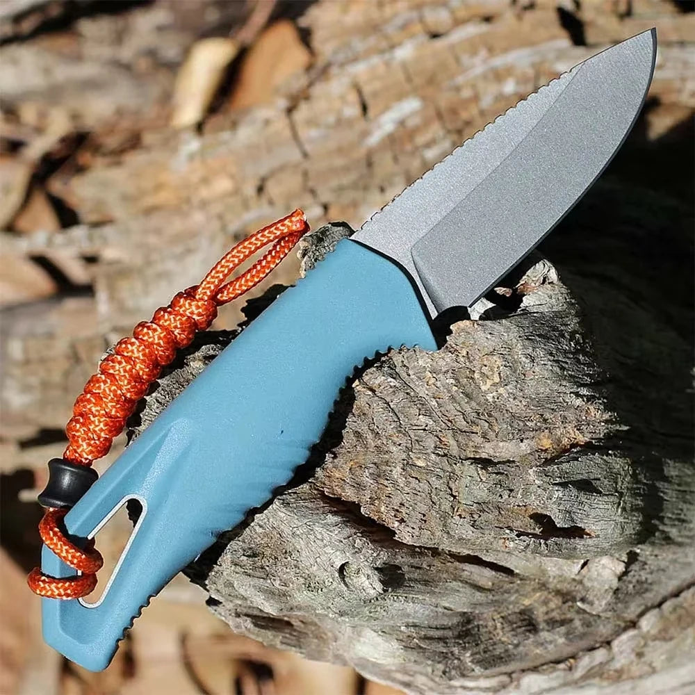 Tactical Survival Hunting Straight Knife BM 18050 CPM-MagnaCut 2.7" Stonewash Fixed Blade Knife Blue TPV Handle Cutting Tools