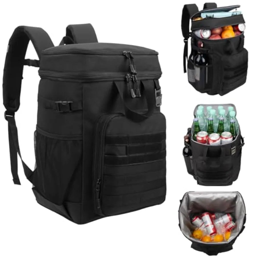 43L Cooler Backpack 45/55 Cans Insulated Leak Proof Tactical Backpack2 Insulated Comaprtments Thermal Bag Large Lunch Outdoor B