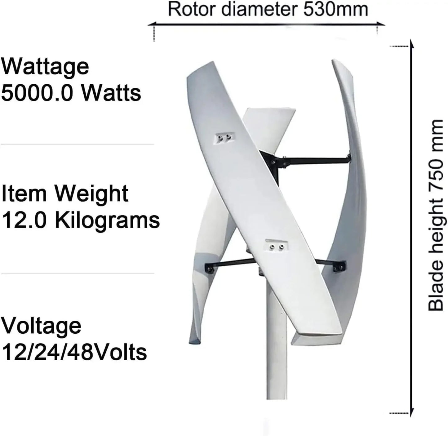 20000W Vertical Axis Wind Turbine Generator Kit with Controller & Grid Inverter - Efficient, Eco-Friendly Home Power Solution fo