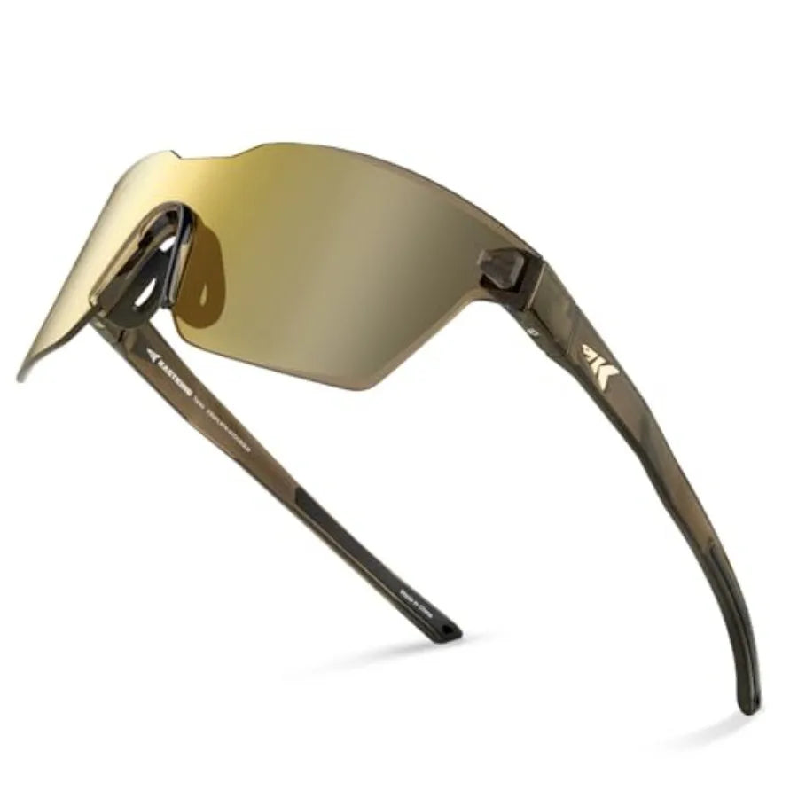 Tarkio Polarized Fishing Sunglasses, Large Single PC Lenses, Rimless Wrap Design, UV400 Protection Sports Sunglasses