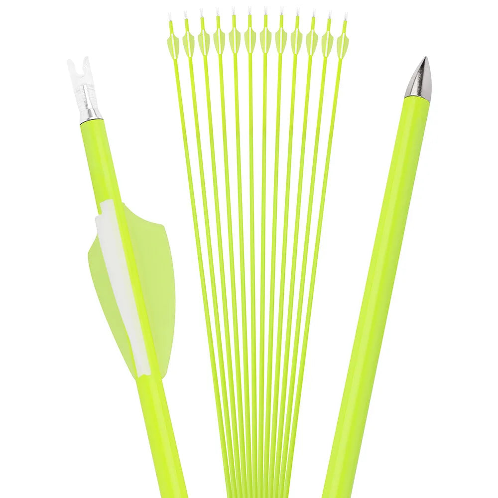 Archery Mixed Carbon Arrows 30inch Arrow Shaft SP1500 2inch Rubber Vanes Archery Bow Target Hunting Shooting Accessories,12pcs