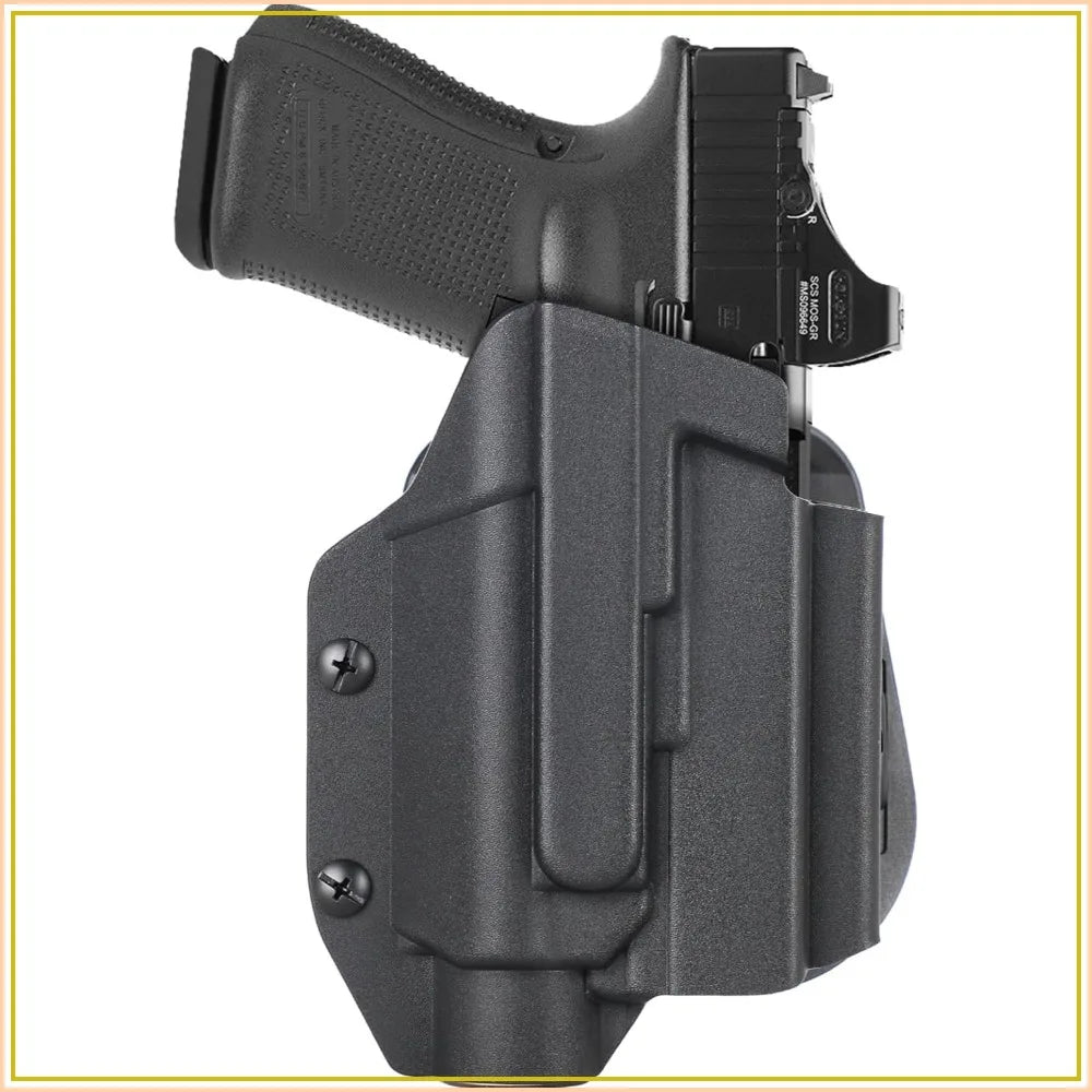 Tactical Kydex Light Bearing Holster for Glock 19 Gen4/5/19X | Fits Streamlight TLR-1/1S/HL/HP, TLR-2/2G/HL/HP-G/2S | Optic Cut, Adjustable, Open Muzzle