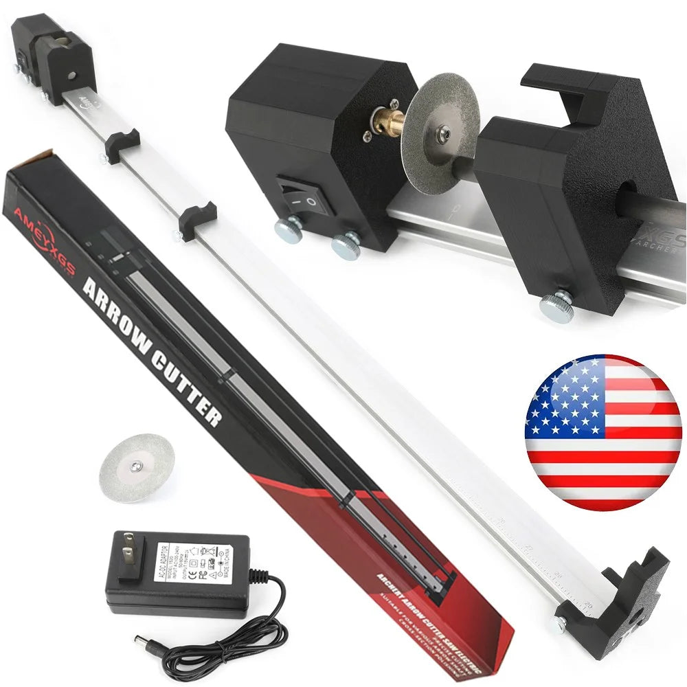 T-160 Electric Arrow Cutter Grinder All-in-One Arrow Shaft Cutting Polishing Tool Stable Cutting Base Compatible with Carbon Aluminum Tubes Professional Archery DIY Accessory for Target Shooting and Hunting Preparation