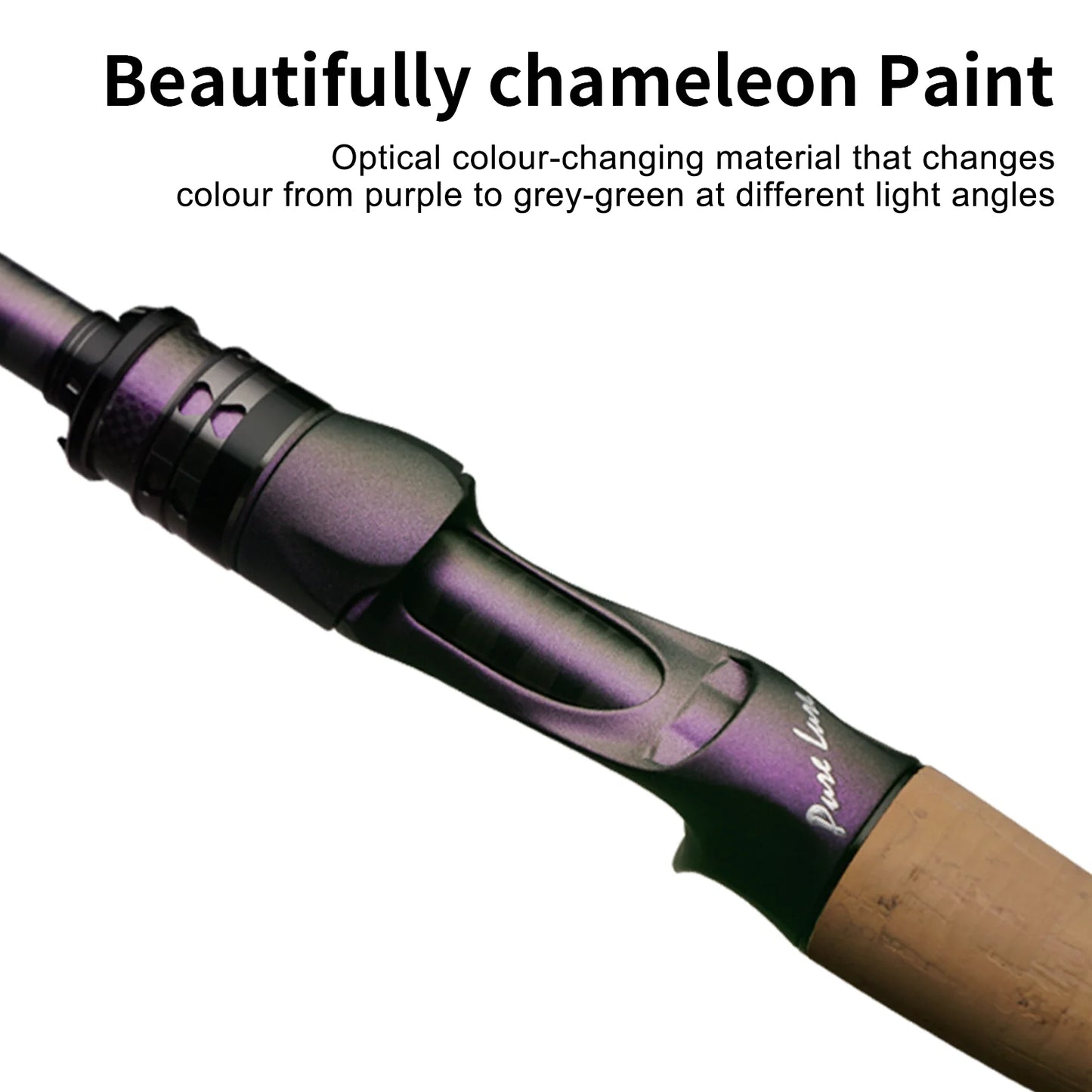 PURELURE ACUTEVIOLET Bass Fishing Rod Spinning Baitcasting Rod  36T Carbon Fiber Jerkbait Rod 2 Piece Regular Fast Action Titanium Frame Guide with Torzite Ring Carbon Reel Seat