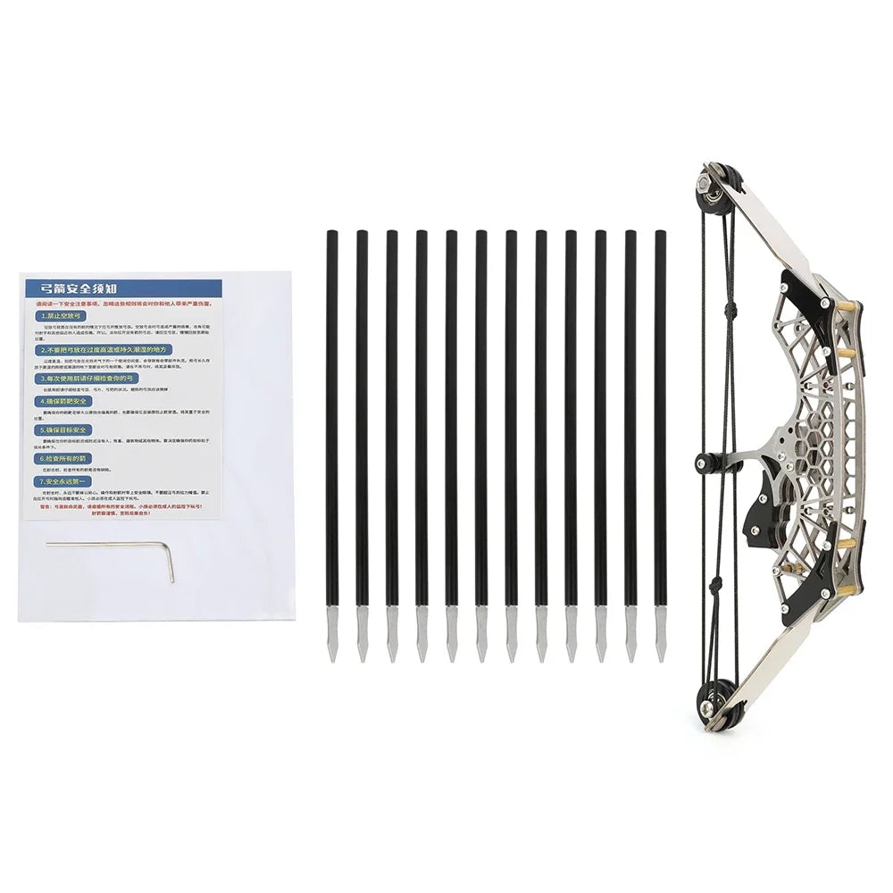 Bow and Arrow Set Mini Bow Draw Weight 9.5lbs Practice Portable Stainless Steel Practice Bow Archery Shooting Hunting Children