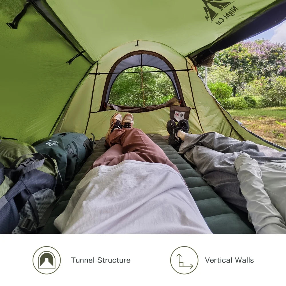 Night Cat Pop Up Tent 2 Person with Mosquito Net : Waterproof Camping Tent Easy Setup for Picnic Festival in Park Backyard