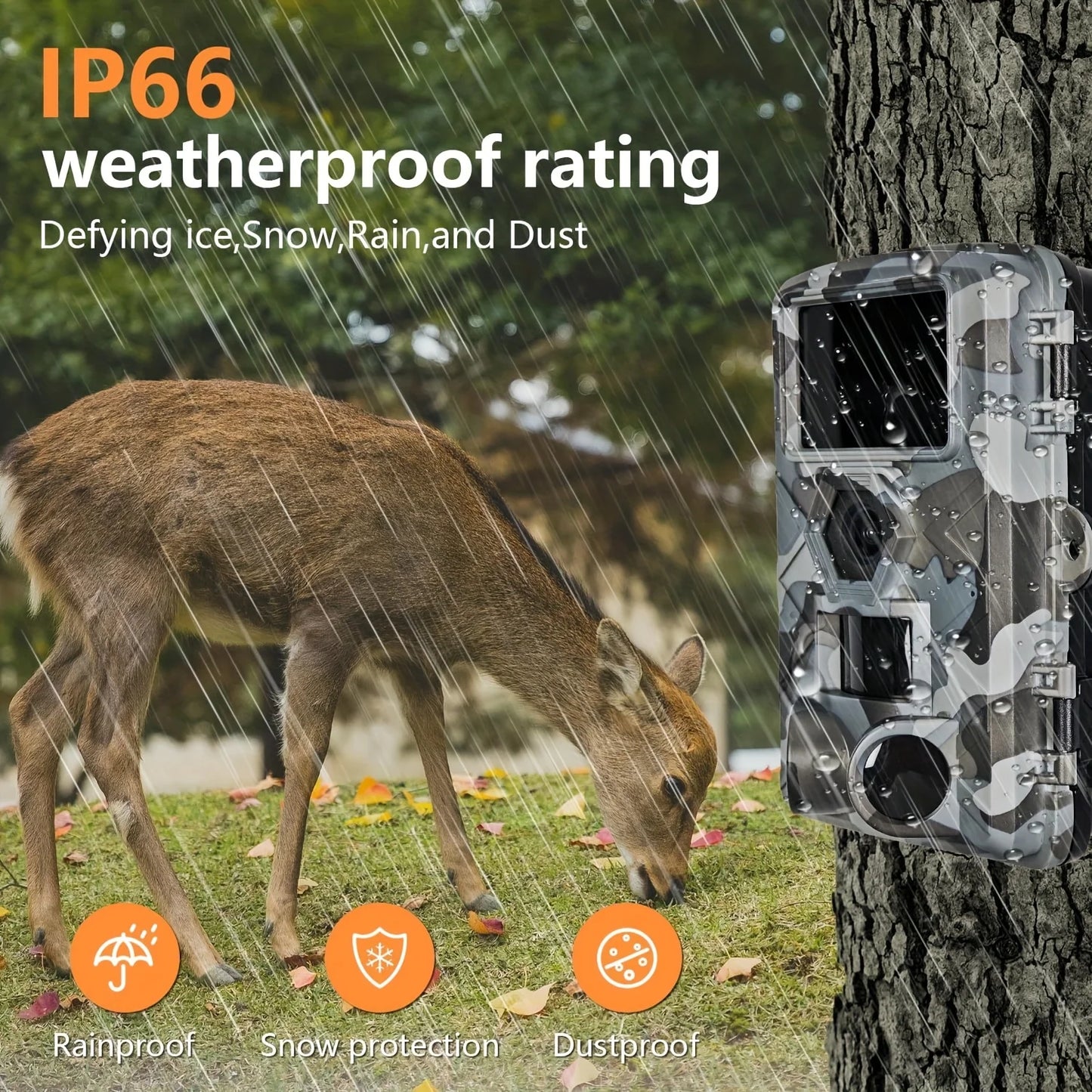 Fargarloo 3PCS Trail Camera with WiFi and APP Control, 60MP Hunting Camera, Motion Activated Night Vision, IP66 Waterproof, 120° Wide Angle with 32GB TF Card for Wildlife Monitoring