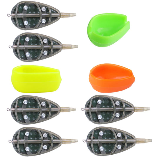 Carp Fishing Feeder Cage with Mould Inline Method Feeders Inline Method Fishing Bait Basket Feeders Fishing Tackle Accessories