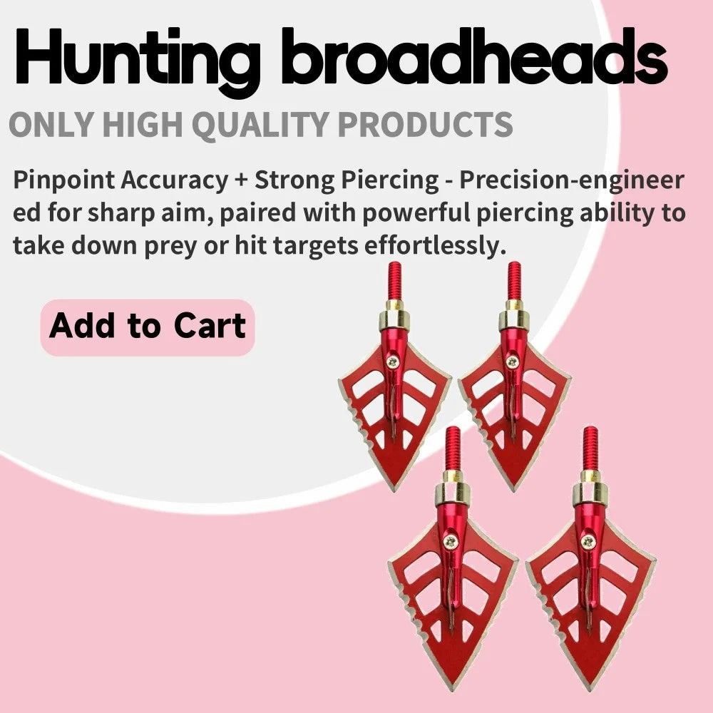 12pcs 125grain Blade Broadhead High Precision Stainless Steel for Compound Recurve Bow Hunting Shooting Target Practice DIY Arrow Shaft Durable Corrosion-Resistant Archery Accessories