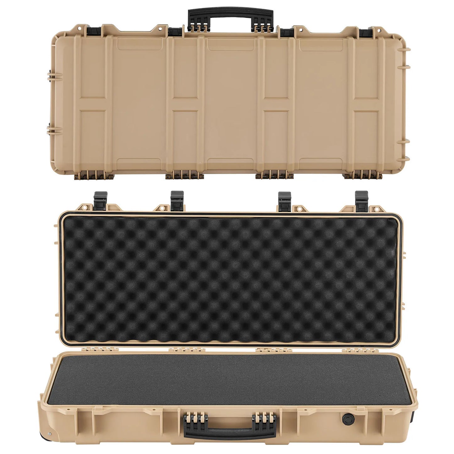 Hard Rifle Case Lockable Rifle Case with Pre-cut Foams Wheels IP67 Waterproof Pistol Storage Cases for Rifles Shotguns