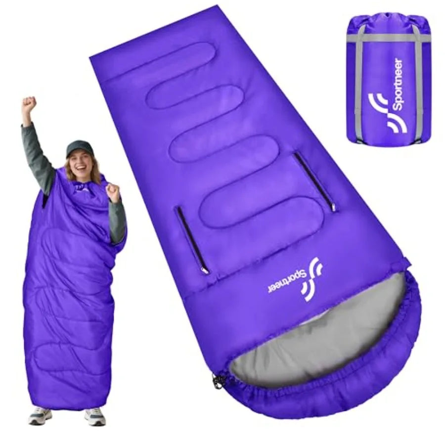 Wearable Sleeping Bag for Adults and Walkable with Arm Zippers, Warm Weather and Cold Waterproof, Compact for Camping, Stadiums
