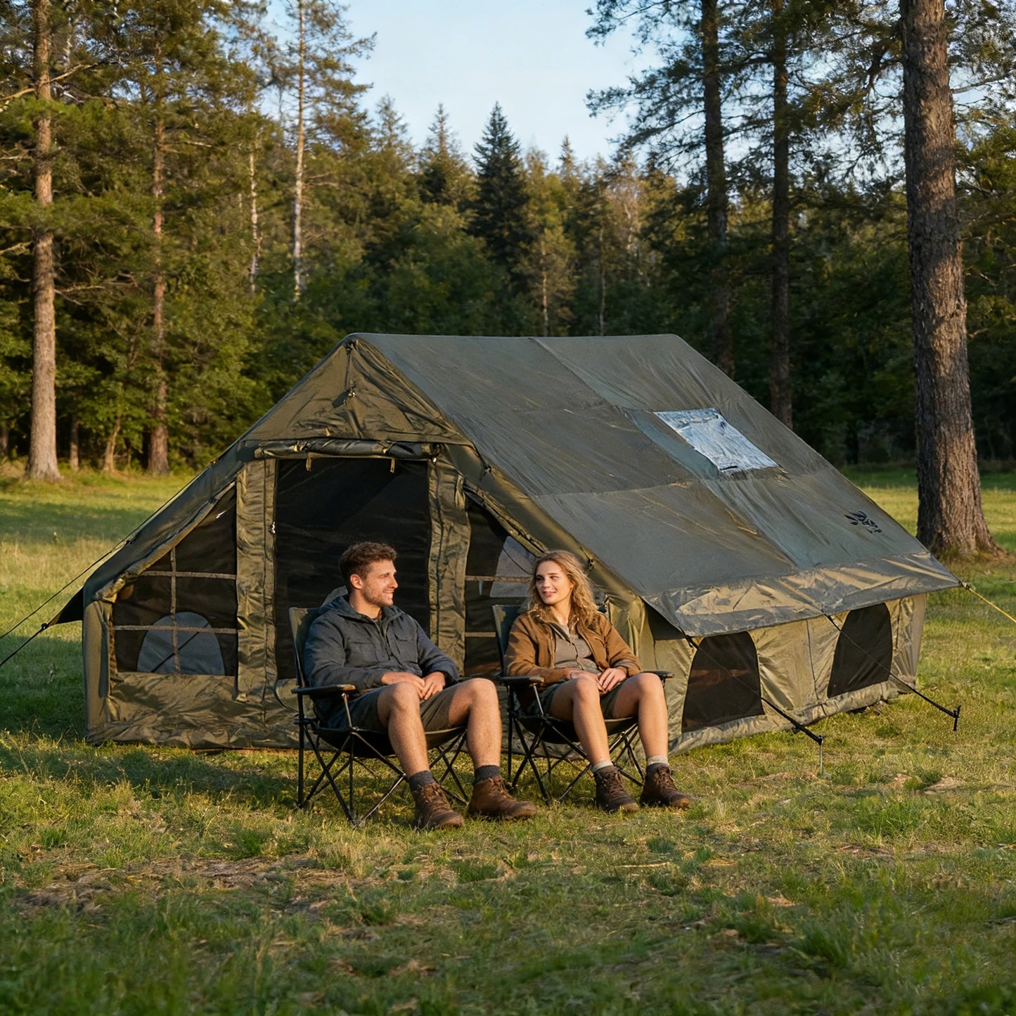 Pakicetus Quick Setup Inflatable Camping Tent, Waterproof Family Tent for 4-8 Persons, Portable Air Tent with Carry Bag