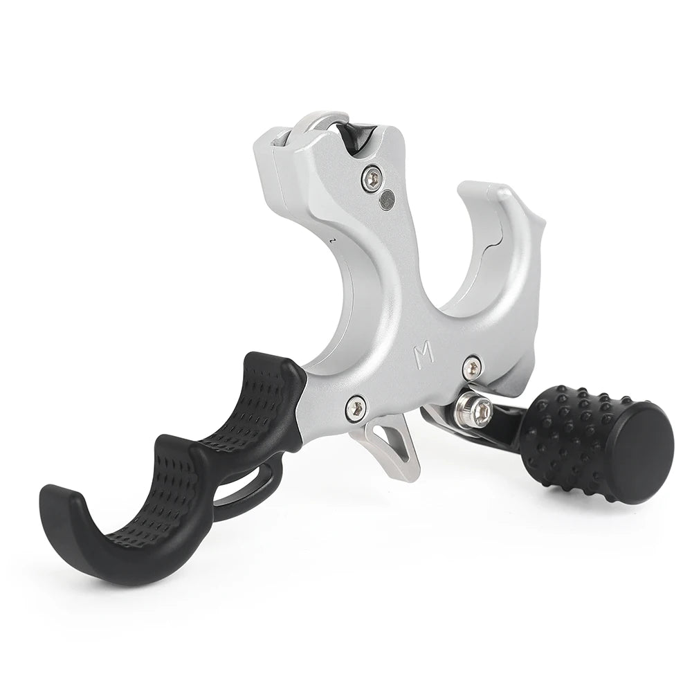 Archery Bow Release Aid 3/4 Finger Thumb Trigger Adjustable Sensitivity Manual Jaw Aluminum for Compound Bow Hunting Use