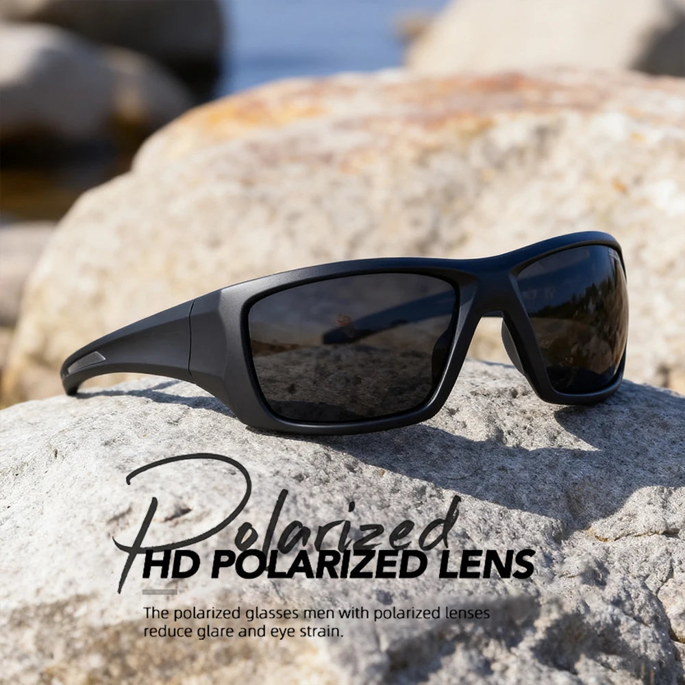 Windproof Sports Sunglasses - Polarized, UV400 Protection, Wraparound Design for Men & Women-Ideal for Cycling, Running,fishing