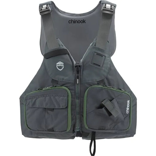 Chinook Fishing Life Jacket for Fishing Adult USCG Type III PFD Mesh Back Front Zip Vest with Pockets for Rafting Kayaking Padd