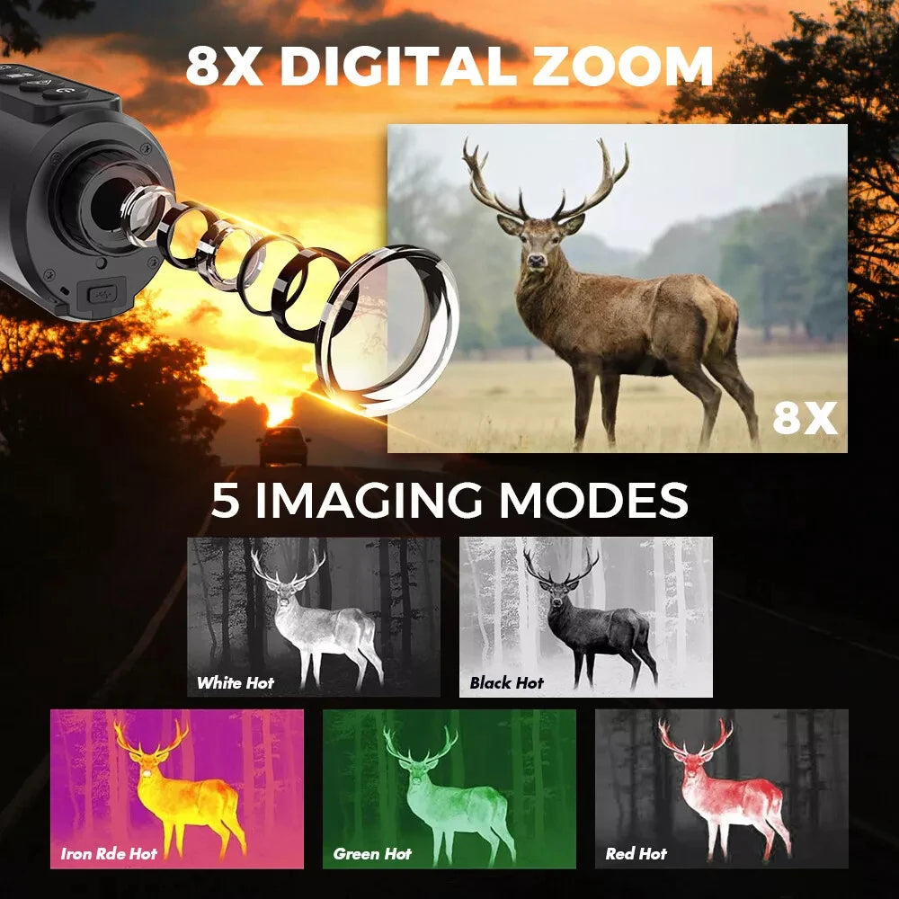 GTGUARD Ai15 IR Thermal Imaging Monocular Night Vision Goggles AI Super-resolution 384*288 Outdoor Hunting Telescope US In Stock