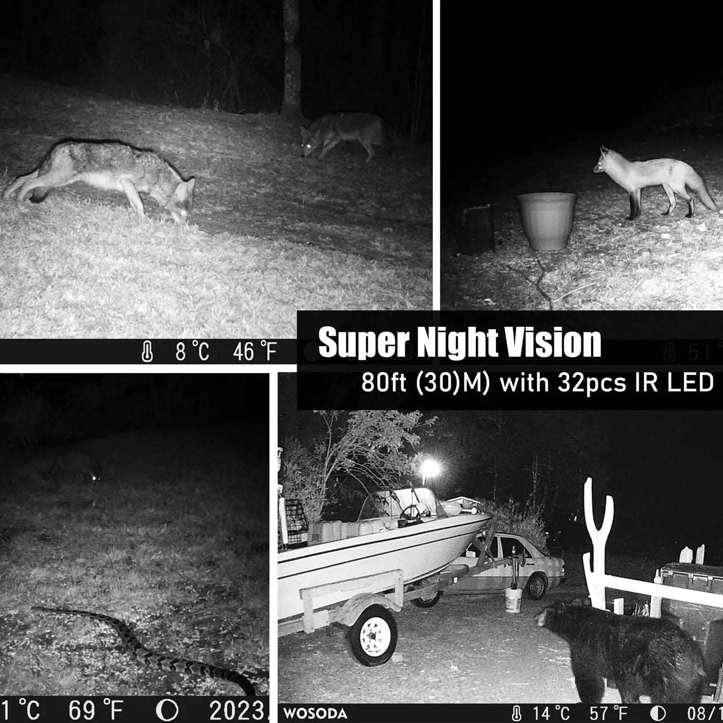 36MP 1920P Trail Camera,Game Camera with Night Vision Motion Activated 0.2s Trigger Time120°Wide Sensor Deer Cam Waterproof with