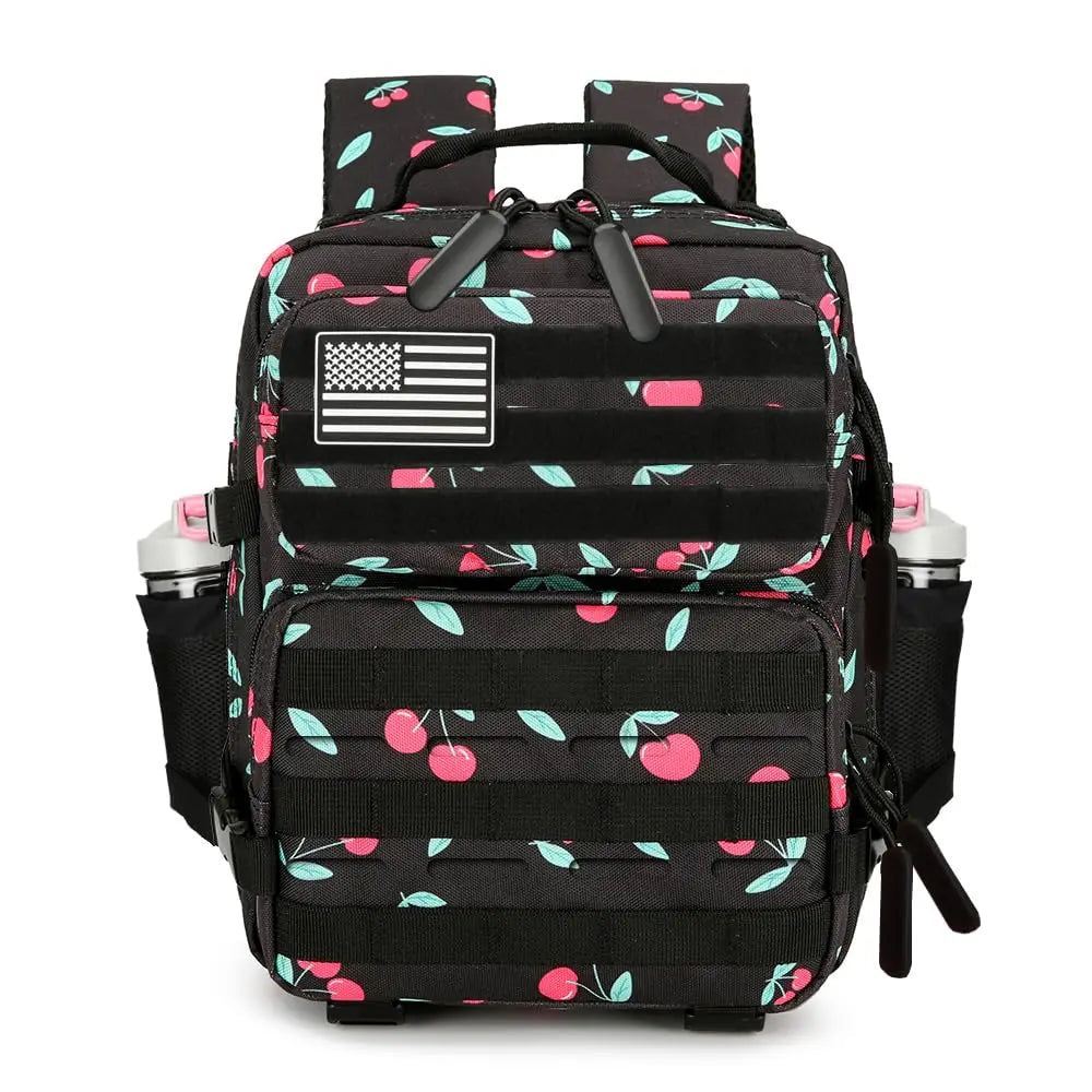9L Cherry Print Tactical Backpack For Adults Hiking Fitness Small Utility Bag